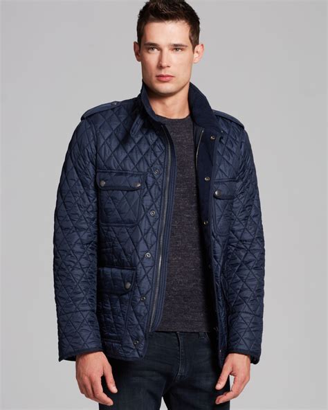 burberry brit men's dark navy russell quilted|burberry signatures for men.